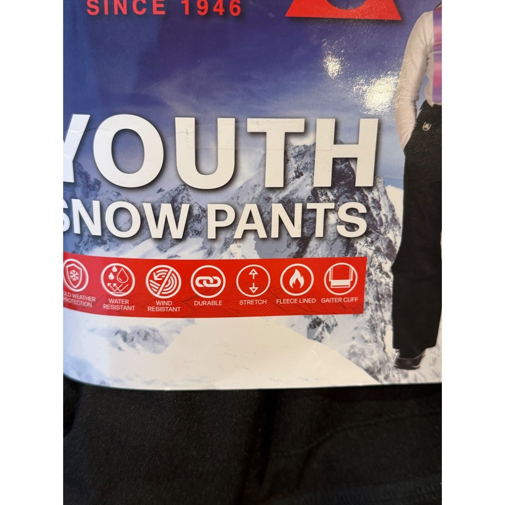 NWT‎ Gerry Youth Snow Pants Black XS 5/6 Water Resistant Fleece Lined Ski Bibs - Picture 5 of 5